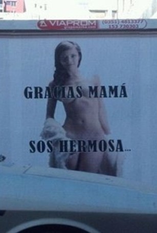 Escracharon con afiches a la ex de Leandro Penna