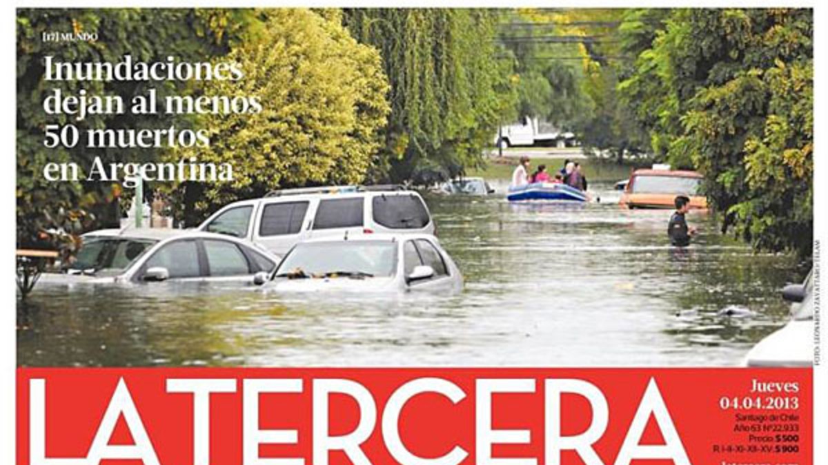 La inundación fue tapa en los diarios del mundo