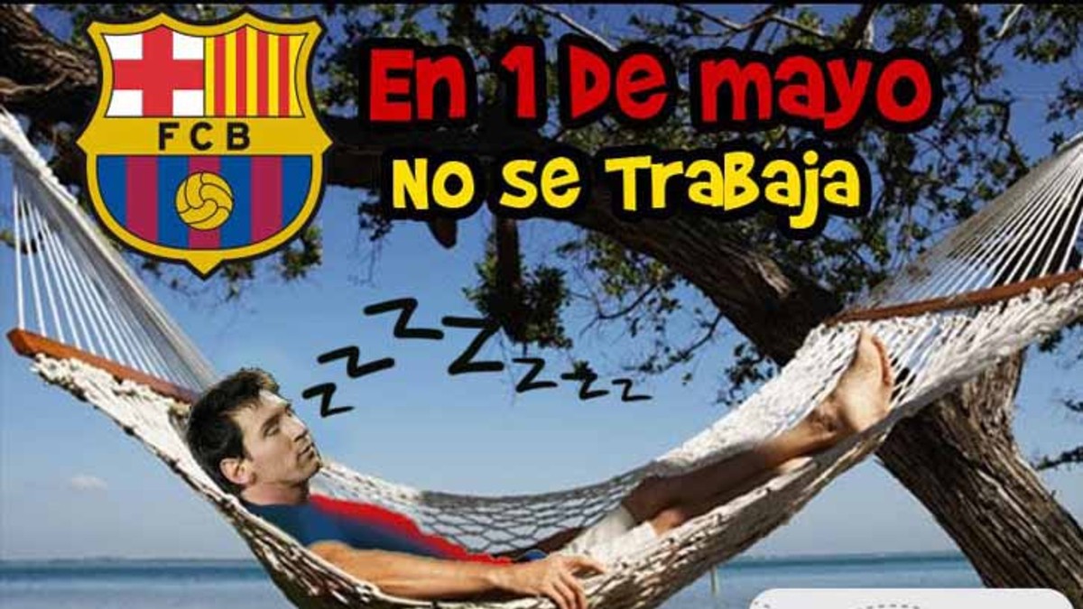 Con afiches "a la española" se ríen de Lio y Barcelona
