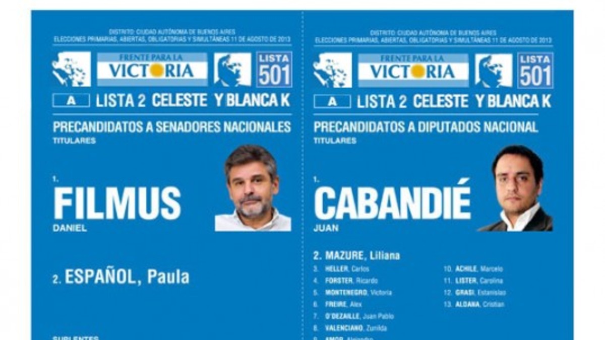 Kirchner, Perón y Evita están en las boletas del FpV