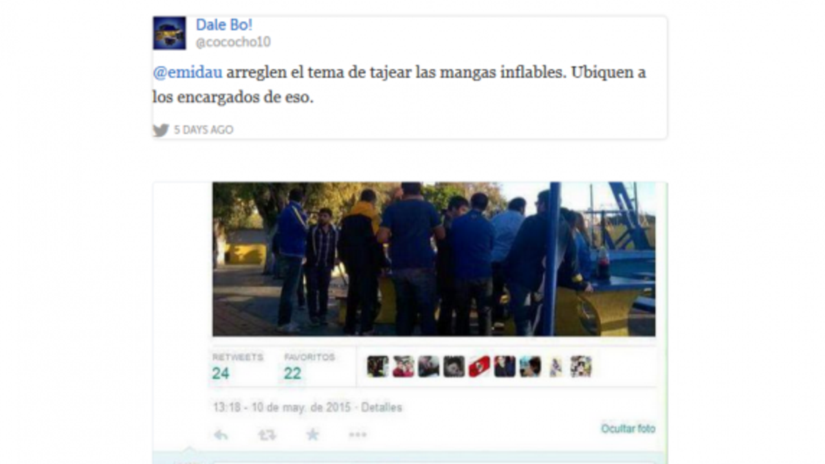 En Twitter habían pedido "tajear las mangas inflables"