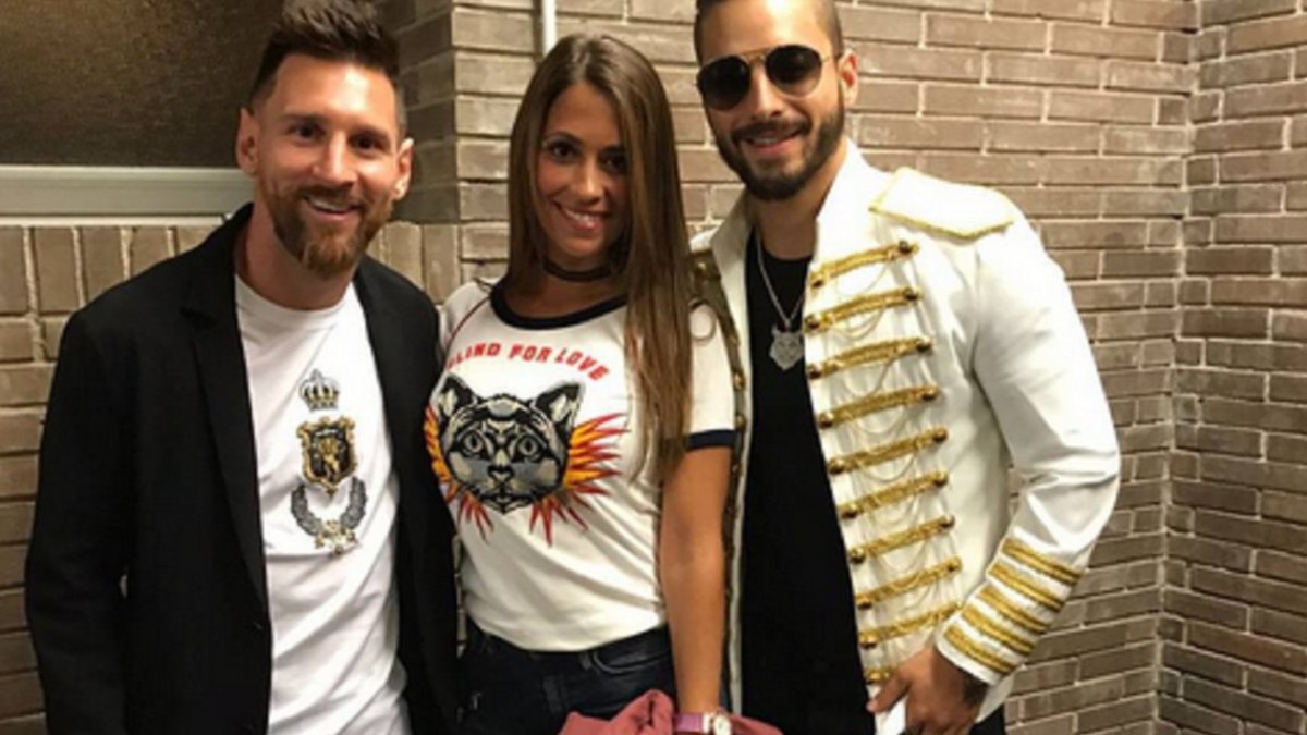 Messi y Antonela fueron a ver a Maluma y se rieron