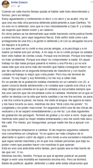 La palabra de Juan Darthés tras la nueva denuncia- La palabra de Juan Darthés tras la nueva denuncia