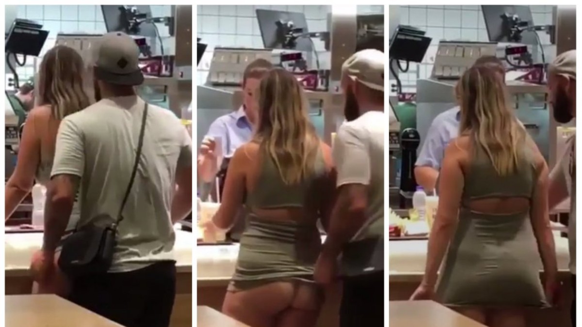 Pareja cachonda tiene sexo mientras piden un combo