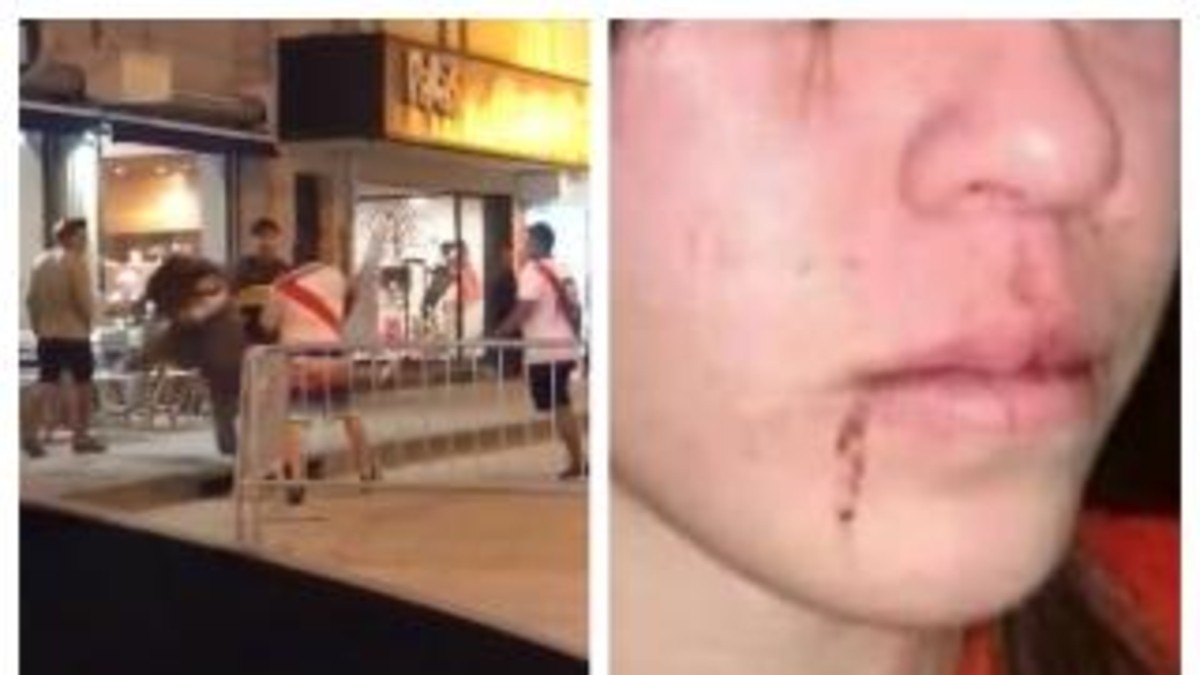 Cobarde ataque de hinchas de River a una mujer de Boca