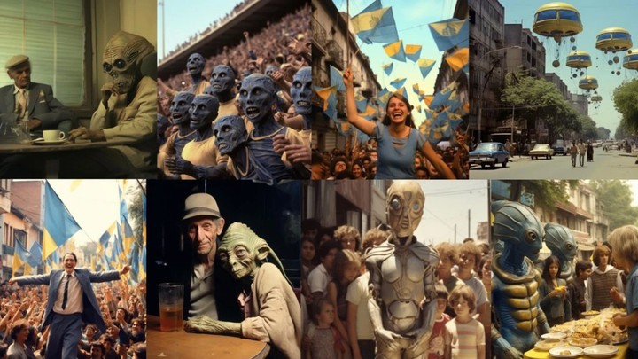 Imágenes increíbles: un artista reconstruye el paso de extraterrestres por el barrio de La Boca en 1979