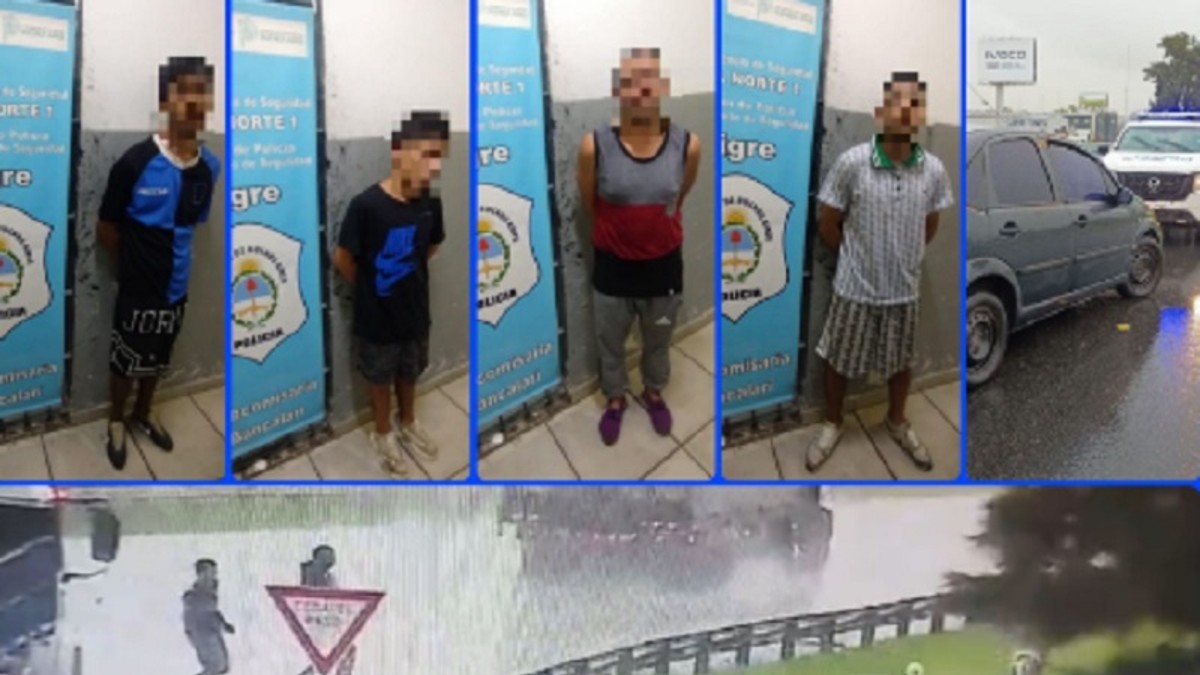 Robaron un auto a mano armada, se desató una persecución y los ladrones cruzaron la panamericana corriendo: cuatro detenidos