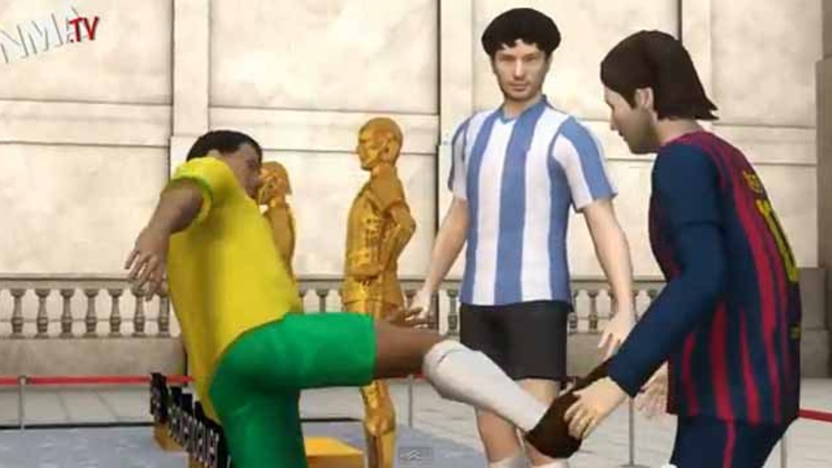 La insólita parodia en la que Pelé le pega a Lio Messi
