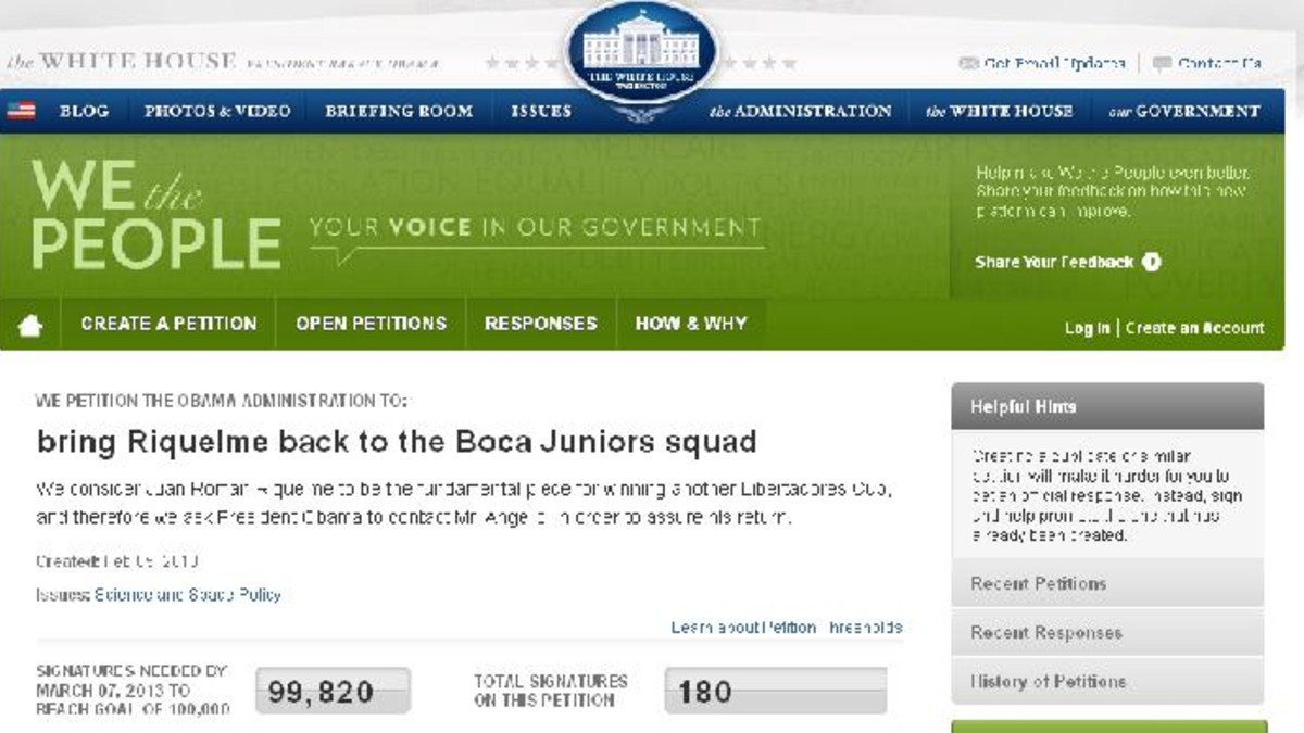 Le piden a Obama para que Riquelme vuelva a Boca