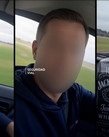 "Si nos matamos, nos matamos”: se filmó manejando por la ruta 2 mientras tomaba whisky