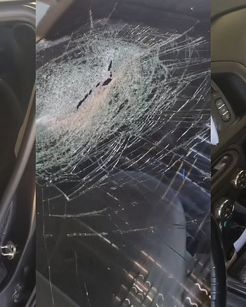 Le tiraron un piedrazo desde un puente en la autopista Buenos Aires-La Plata y le destrozaron el vidrio